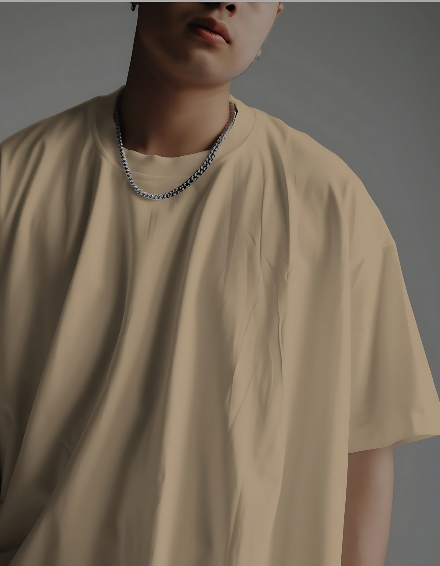 Sandstorm Beige Oversized Tees