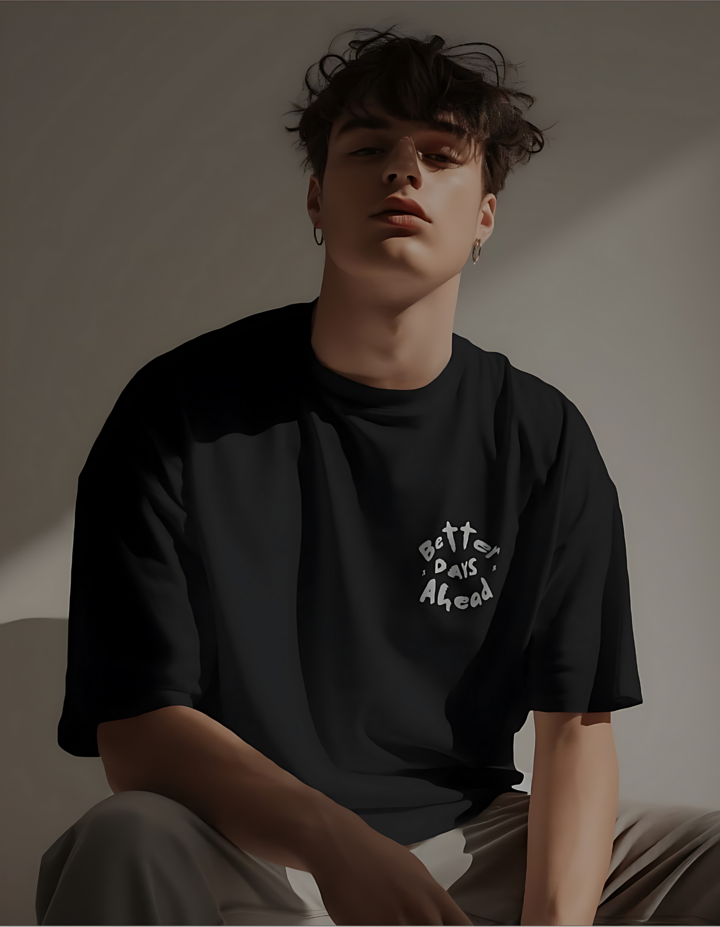 Better Days Oversized Black Tees