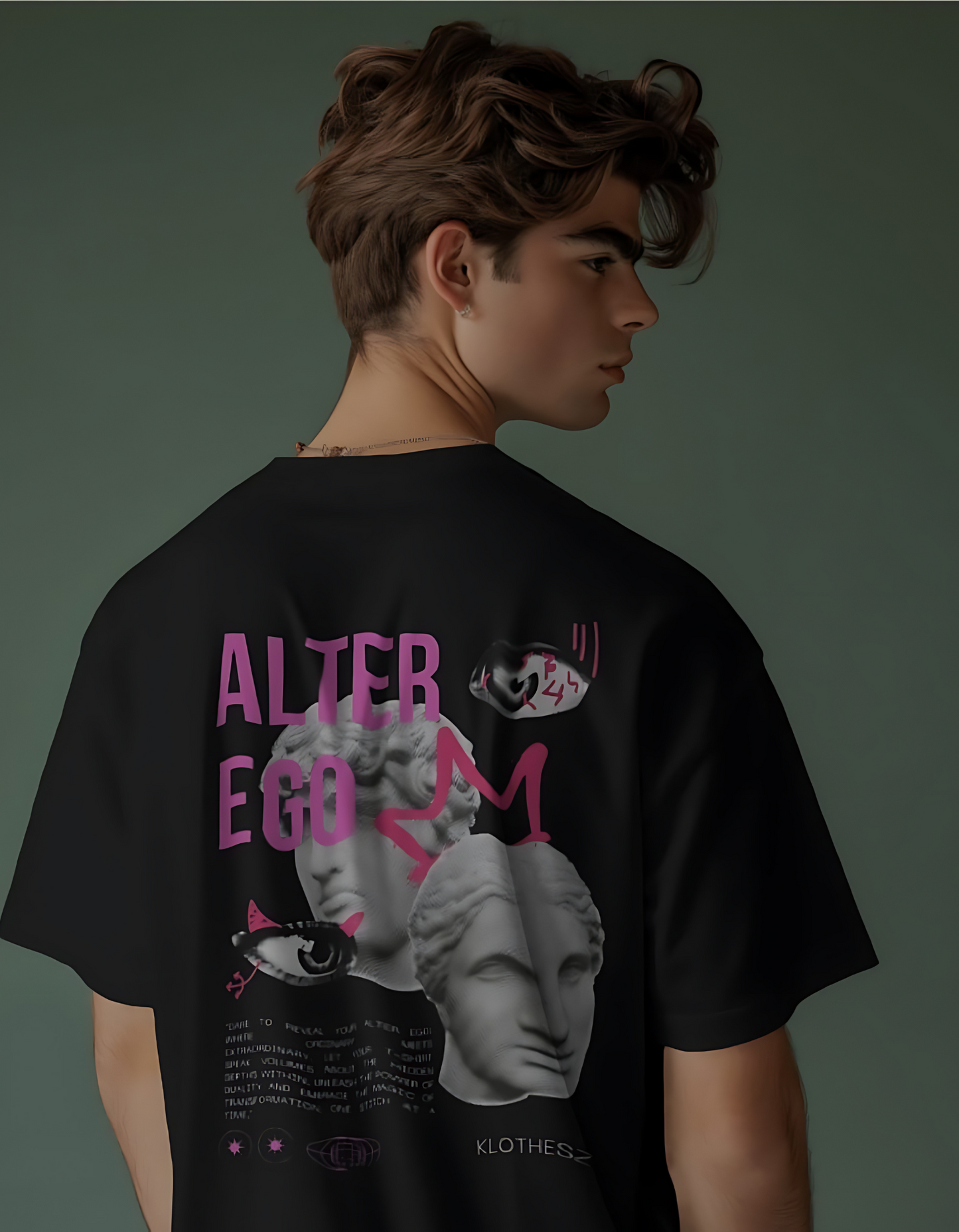 Sculpted Alter Ego Oversized Black Tees