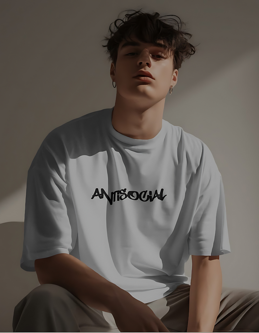 ANTISOCIAL Oversized White Tees