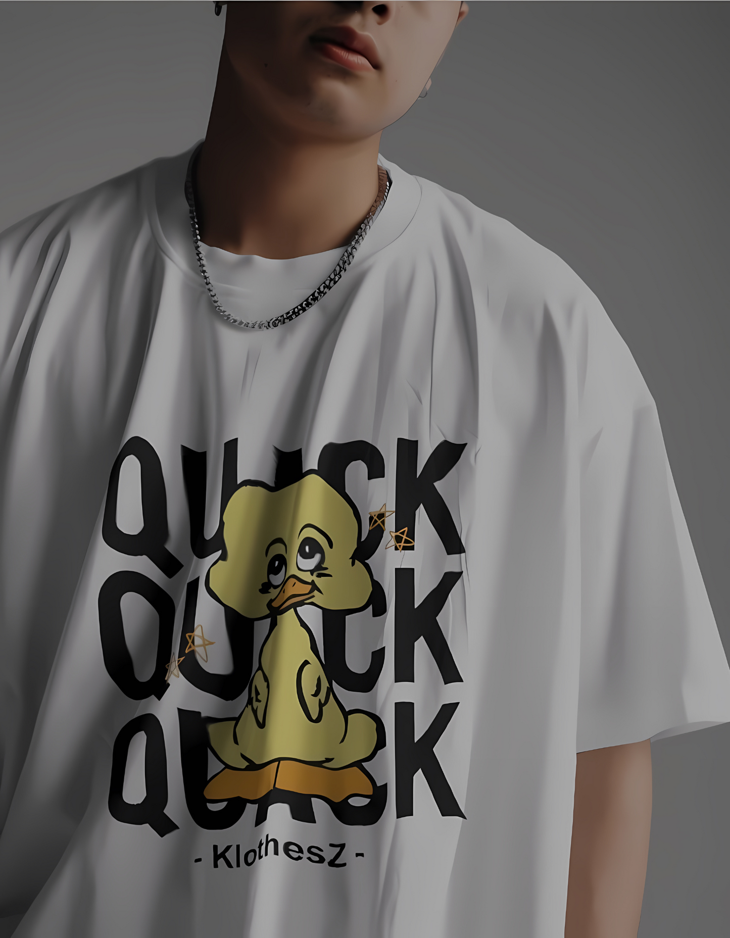 Quack Baby Duck Oversized White Tees