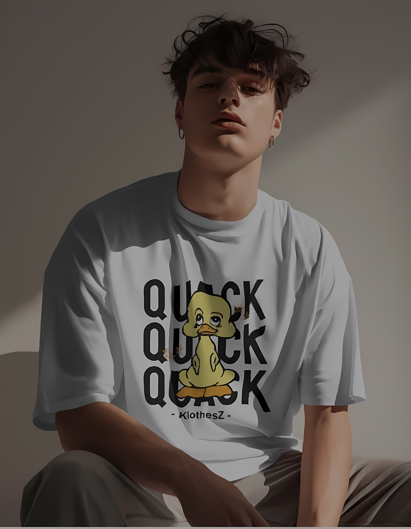 Quack Baby Duck Oversized White Tees