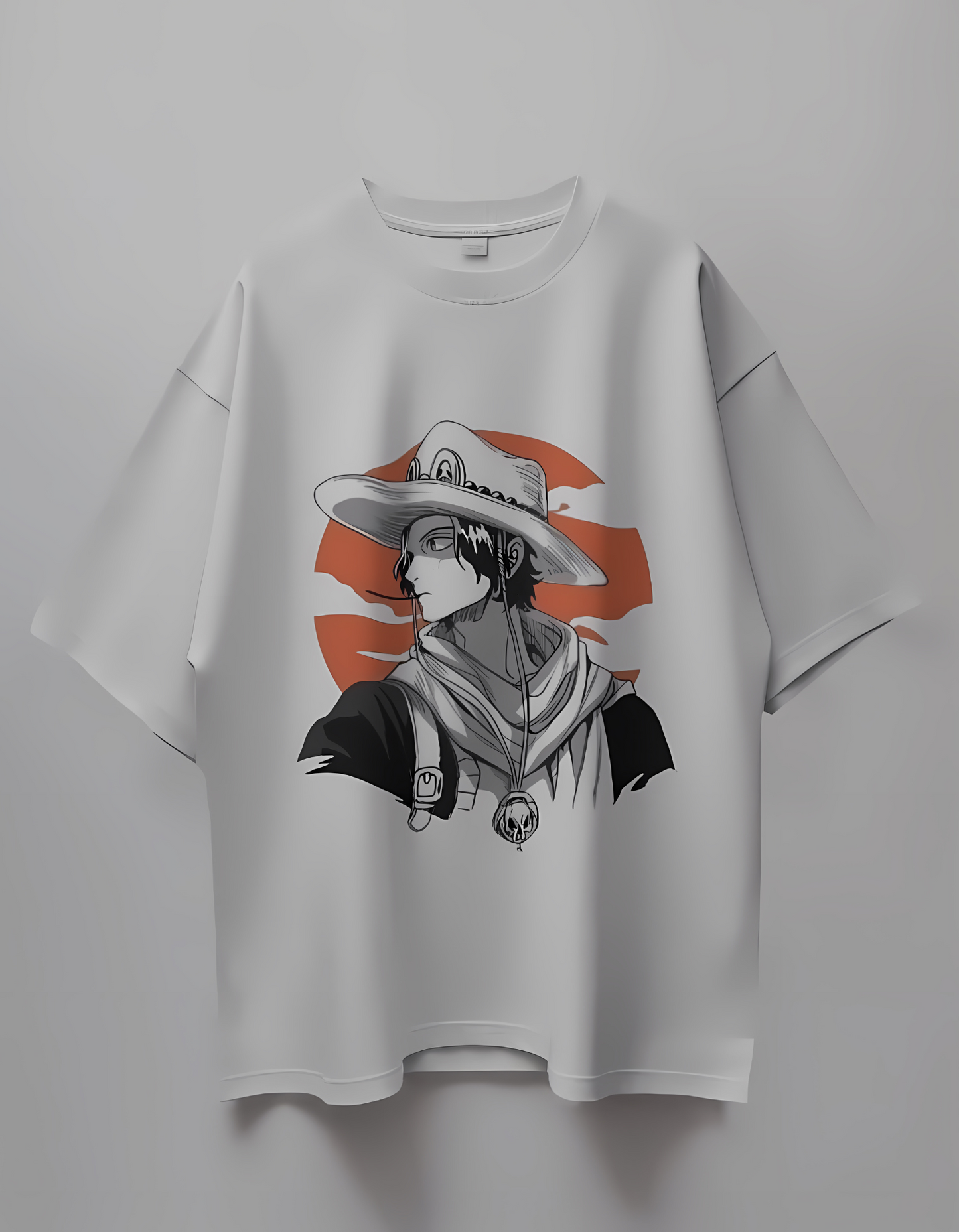 Fire Fist Ace Oversized White Tees